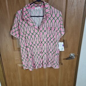 Pink and Green Geometric Womens Pajama To By Crown And Ivy